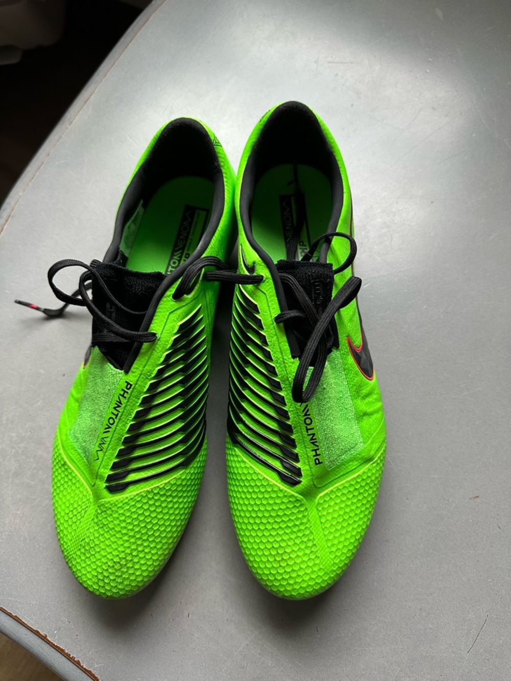 Nike Phantom Neon Green and Black Soccer Cleats